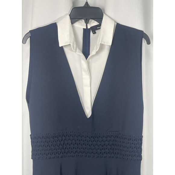 The Kooples Navy And White Collared Dress Sz Med - Picture 5 of 9